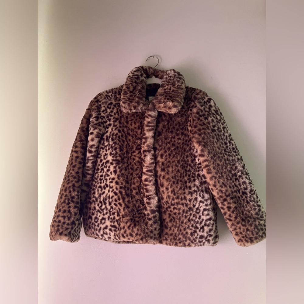 C&C California Leopard Print Faux Fur Coat